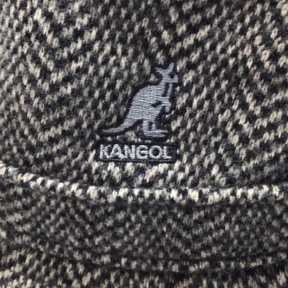 Kangol Vintage Tweed Herringbone Wool Fedora Grey & Black Hat Size Medium. - Picture 7 of 12